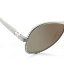 Round Alex - Mirrored Polarized Aviator Sunglasses for Women with UV Protection - Grey - CV18TEQU6C5 $29.06