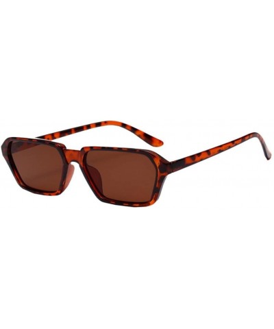 Square Vintage Women Men Square Frame Shades Sunglasses Integrated UV Glasses (Brown) - Brown - CN18E4RUNTZ $10.01