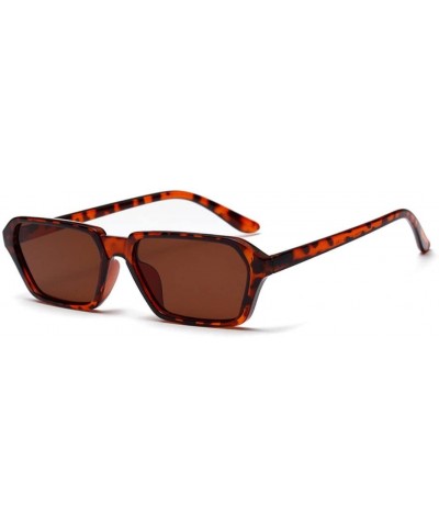 Square Vintage Women Men Square Frame Shades Sunglasses Integrated UV Glasses (Brown) - Brown - CN18E4RUNTZ $10.01