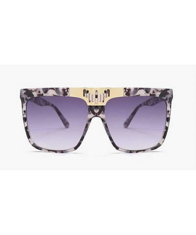 Oversized Hot New Fashion Large Frame Luxury Brand Design Women Sunglasses UV400 - White&leopard - CI18N0KW2KE $8.53