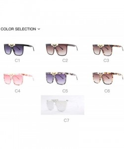 Oversized Hot New Fashion Large Frame Luxury Brand Design Women Sunglasses UV400 - White&leopard - CI18N0KW2KE $8.53