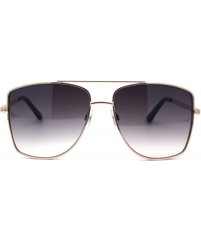 Oversized Mens Extra Oversized Squared Metal Rim Pilots Sunglasses - Gold Smoke - CP196ERS5G5 $22.60