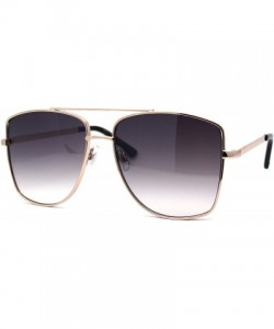 Oversized Mens Extra Oversized Squared Metal Rim Pilots Sunglasses - Gold Smoke - CP196ERS5G5 $12.07