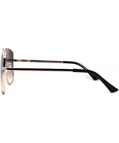 Oversized Mens Extra Oversized Squared Metal Rim Pilots Sunglasses - Gold Smoke - CP196ERS5G5 $12.07