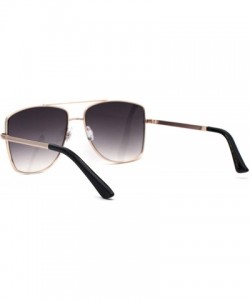 Oversized Mens Extra Oversized Squared Metal Rim Pilots Sunglasses - Gold Smoke - CP196ERS5G5 $12.07