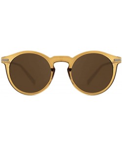Square Horn Rimmed Sunglasses for Women Men Round Fashion UV400 Protection Eyewear - B-goldenrod - C218UAN2CGS $13.75