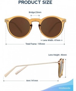 Square Horn Rimmed Sunglasses for Women Men Round Fashion UV400 Protection Eyewear - B-goldenrod - C218UAN2CGS $13.75