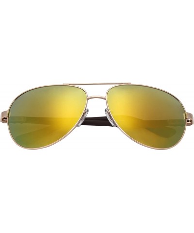 Aviator Polarized Mens Womens Aviator Large Metal Light Mirrored Sunglasses J804T - Gold - CX12MO0QYNH $37.59