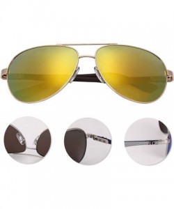 Aviator Polarized Mens Womens Aviator Large Metal Light Mirrored Sunglasses J804T - Gold - CX12MO0QYNH $37.59