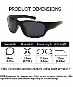 Square Sport Wrap Around Style Polarized Sunglasses for Men Women Driving Fishing UV400 Protection - C618UHGISTH $9.57