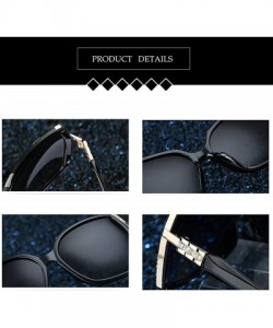 Square Women Sparkling Crystal Polarized Sunglasses UV400 - Black - CX18GLK2I0O $10.00