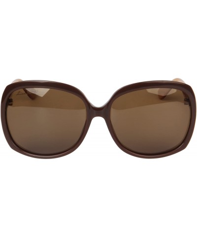 Oval Oversized Womens Sunglasses Polarized uv Protection Simple Sunglasses LSP301 - Acetate Polarized Brown - CM11QM5G74R $20.58