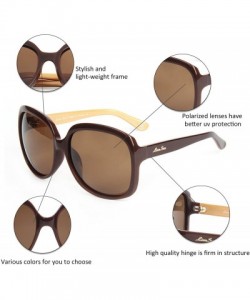 Oval Oversized Womens Sunglasses Polarized uv Protection Simple Sunglasses LSP301 - Acetate Polarized Brown - CM11QM5G74R $20.58