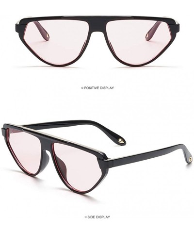 Oval Sunglasse For Women Retro Vintage Tinted Lens Cat Eye Sunglasses UV400-- Red&black - CE18QMTWD4G $26.92