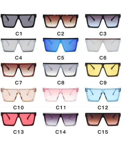 Square Black Square Sunglasses Women Big Frame Fashion Retro Mirror Sun Glasses Vintage Lunette De Soleil Femme - C619858OUDG...