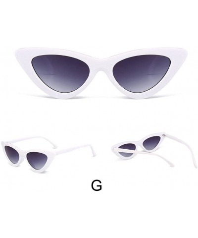 Cat Eye Women Fashion Cat Eye Shades Sunglasses Integrated UV Candy Colored Glasses (G) - G - C4195NKQ4XY $8.22