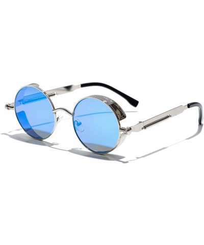 Round Jacob Steampunk Sunglasses - Silver Blue - CH1926W72RA $39.90