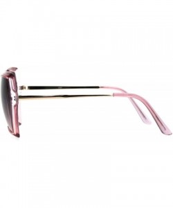 Butterfly Womens Exposed Lens Mod Octagonal Butterfly Designer Style Sunglasses - Pink Pink Smoke - CP18I62T49X $10.98