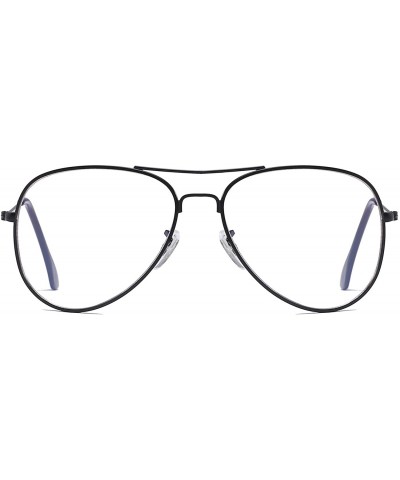 Aviator Classic Polarized UV400 Aviator Sunglasses Fashion Clear Glasses Men Women - Black - CS18L0M2ZLS $7.61