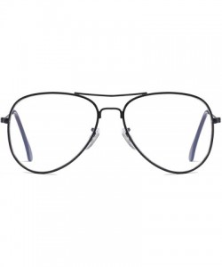 Aviator Classic Polarized UV400 Aviator Sunglasses Fashion Clear Glasses Men Women - Black - CS18L0M2ZLS $7.61
