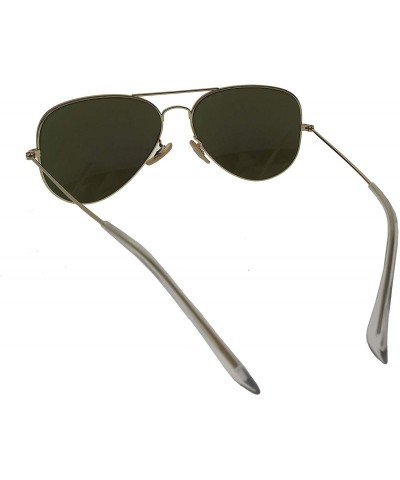 Aviator Classic Unisex Aviator Sunglasses Metal Frame and Glass UV 400 Protection Lens - CE18GQEKH2R $12.26