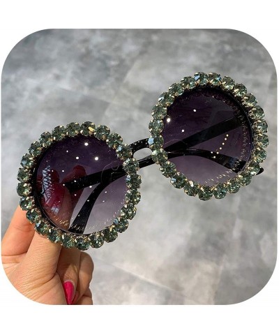 Oversized Fashion Luxury Round Sunglasses Women Vintage Oversized Rhinestone Sun Glasses Men Eyewear Oculos De Sol UV400 - CR...