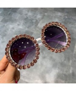 Oversized Fashion Luxury Round Sunglasses Women Vintage Oversized Rhinestone Sun Glasses Men Eyewear Oculos De Sol UV400 - CR...