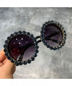 Oversized Fashion Luxury Round Sunglasses Women Vintage Oversized Rhinestone Sun Glasses Men Eyewear Oculos De Sol UV400 - CR...