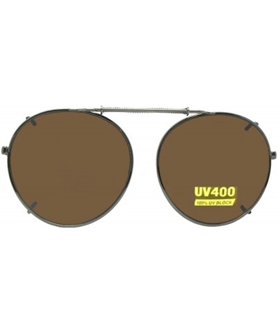 Wrap Semi Round Non Polarized Clip on Sunglass - Pewter-non Polarized Brown Lens - CN189Y62LRI $16.66