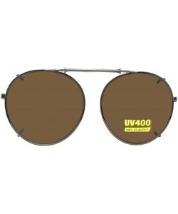 Wrap Semi Round Non Polarized Clip on Sunglass - Pewter-non Polarized Brown Lens - CN189Y62LRI $16.66