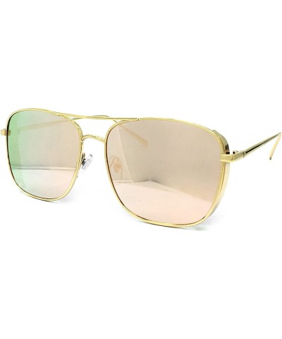 Aviator 549 Premium Oversize XXL Women Man Brand Designer Style Mirrored Fashion Aviator Sunglasses - Rose Gold - CM18GZX2XWN...