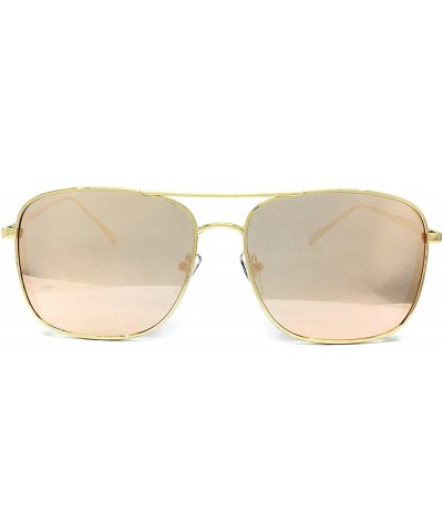 Aviator 549 Premium Oversize XXL Women Man Brand Designer Style Mirrored Fashion Aviator Sunglasses - Rose Gold - CM18GZX2XWN...