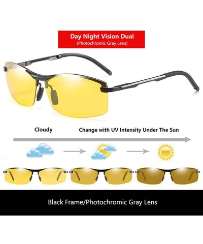 Rectangular Unisex Polarized Aluminum Sunglasses Vintage Men/Women Driving Sun Glasses - Black Yellow - C5190RGYWEG $15.95