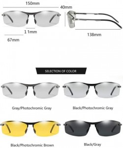 Rectangular Unisex Polarized Aluminum Sunglasses Vintage Men/Women Driving Sun Glasses - Black Yellow - C5190RGYWEG $15.95