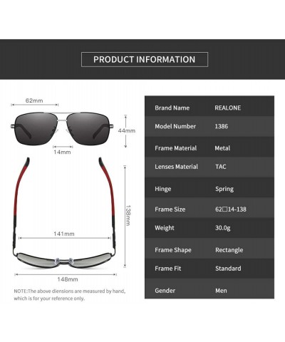 Rectangular Men's Polarized Sunglasses- Rectangular Driving C5 - C5 - C9195A4ZE76 $42.85