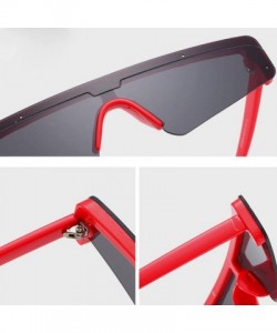 Rectangular Unisex Sunglasses-Retro Vintage Eye Eyewear Fashion Radiation Protection - Red - CV18OA4RUX9 $5.82