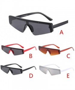 Rectangular Unisex Sunglasses-Retro Vintage Eye Eyewear Fashion Radiation Protection - Red - CV18OA4RUX9 $5.82