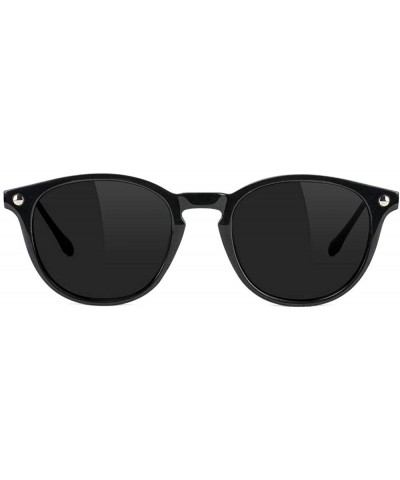 Round Aria Premium Polarized Sunglasses 100% UV Protected - Black/Gold - CS18S23H8U5 $65.17