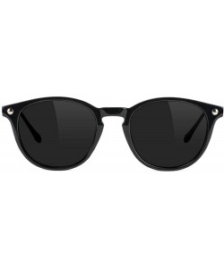 Round Aria Premium Polarized Sunglasses 100% UV Protected - Black/Gold - CS18S23H8U5 $65.17