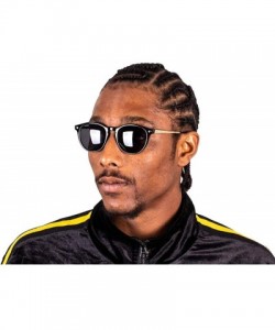 Round Aria Premium Polarized Sunglasses 100% UV Protected - Black/Gold - CS18S23H8U5 $65.17