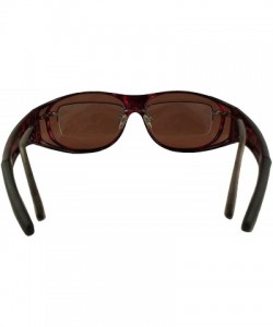 Round Unisex Polarized Fit Over Sunglasses Wear Over Cover Over Glasses - Tortoise - CN12NT8AR9B $14.87