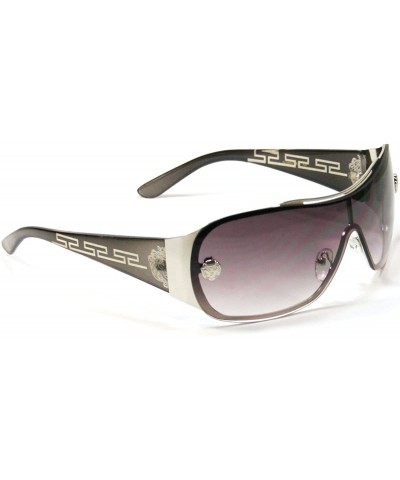 Shield Designer Inspired Shield Sunglasses For Women S3697 - Grey - CN11FDKP35B $18.92