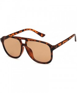 Rectangular Unisex Sunglasses Fashion Blue Drive Holiday Rectangle Non-Polarized UV400 - Leopard Brown - CL18RLIA6QZ $10.33