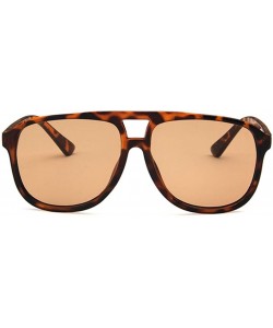 Rectangular Unisex Sunglasses Fashion Blue Drive Holiday Rectangle Non-Polarized UV400 - Leopard Brown - CL18RLIA6QZ $10.33