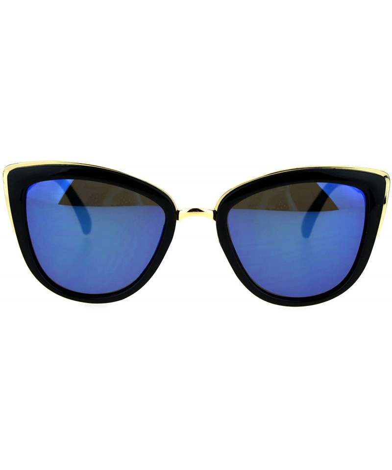 Cat Eye Womens Gothic Retro Oversize Cat Eye Fashion Sunglasses - Black Blue - CL184IXR9AA $11.21