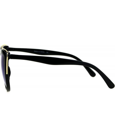 Cat Eye Womens Gothic Retro Oversize Cat Eye Fashion Sunglasses - Black Blue - CL184IXR9AA $11.21
