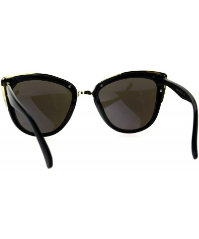 Cat Eye Womens Gothic Retro Oversize Cat Eye Fashion Sunglasses - Black Blue - CL184IXR9AA $11.21