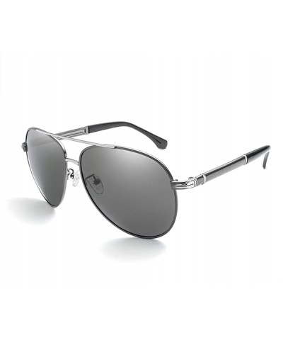 Aviator HDCRAFTERP Vintage Style Classic Adult Fashion Sunglasses Polarized UV400 protection - Grey&grey - CX18EYMGYK0 $37.16