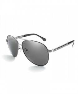 Aviator HDCRAFTERP Vintage Style Classic Adult Fashion Sunglasses Polarized UV400 protection - Grey&grey - CX18EYMGYK0 $21.37