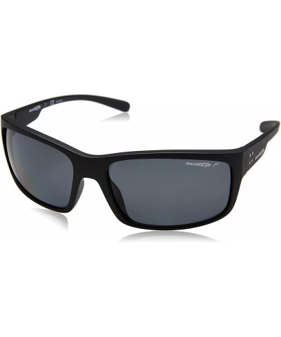 Sport Men's An4242 Fastball 2.0 Rectangular Sunglasses - Matte Black/Polarized Grey - C8186RHQSGL $115.08